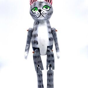 Monkey Business Grey Cat Ornament